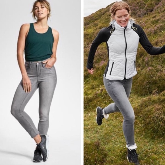 Athleta Sculptek Washed Gray Skinny Jeans Size 4 - Picture 3 of 14